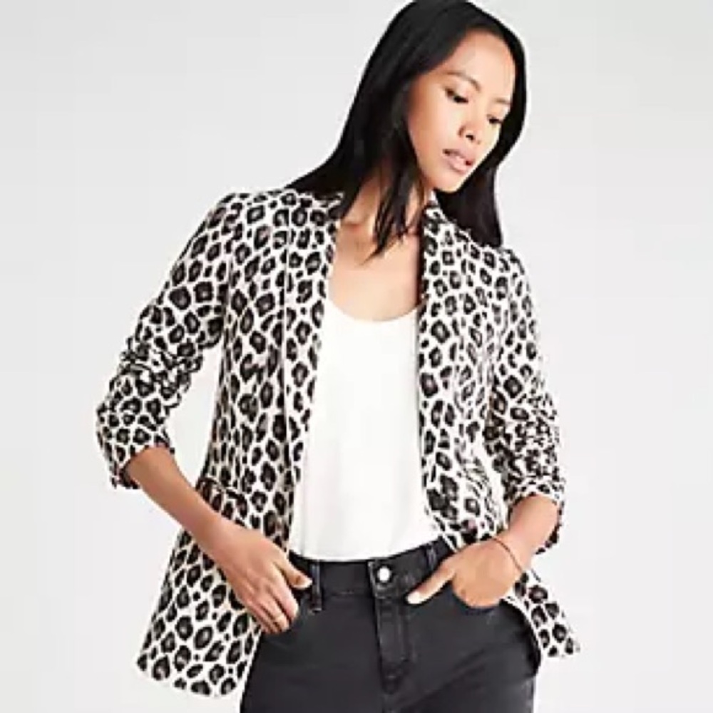 Ann Taylor Hutton blazer in leopard print